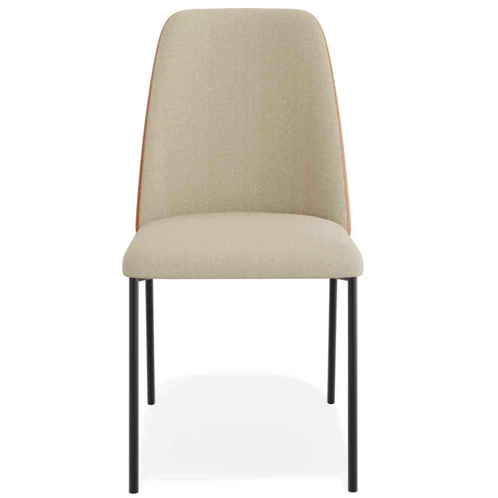 Cadeira Decorativa Estofada Sala de Jantar Bella L02 Couríssimo Whisky Linho Bege Escuro - Lyam Decor