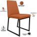Cadeira Decorativa Industrial Estofada Para Sala de Jantar Dafne L02 Tecido Terracota - Lyam Decor