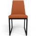 Cadeira Decorativa Industrial Estofada Para Sala de Jantar Dafne L02 Tecido Terracota - Lyam Decor
