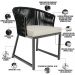 Cadeira Decorativa Para Área Gourmet Cozinha Varanda Corda Náutica Bethari D04 Preto - Lyam Decor