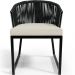 Cadeira Decorativa Para Área Gourmet Cozinha Varanda Corda Náutica Bethari D04 Preto - Lyam Decor