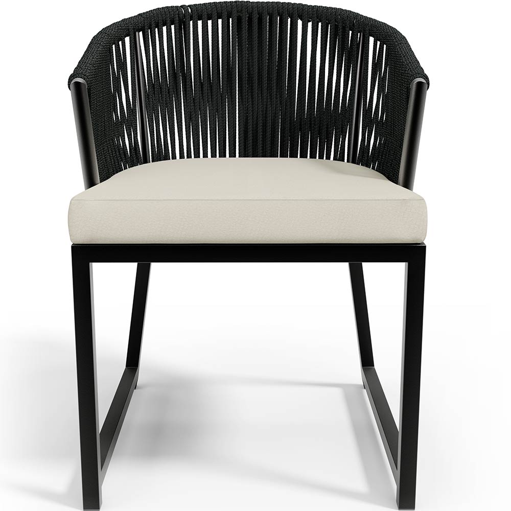 Cadeira Decorativa Para Área Gourmet Cozinha Varanda Corda Náutica Bethari D04 Preto - Lyam Decor