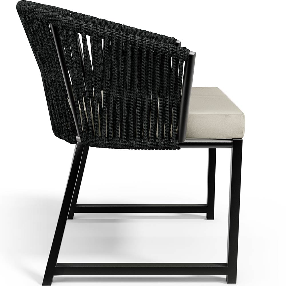 Cadeira Decorativa Para Área Gourmet Cozinha Varanda Corda Náutica Bethari D04 Preto - Lyam Decor