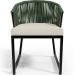 Cadeira Decorativa Para Área Gourmet Cozinha Varanda Corda Náutica Bethari D04 Verde - Lyam Decor