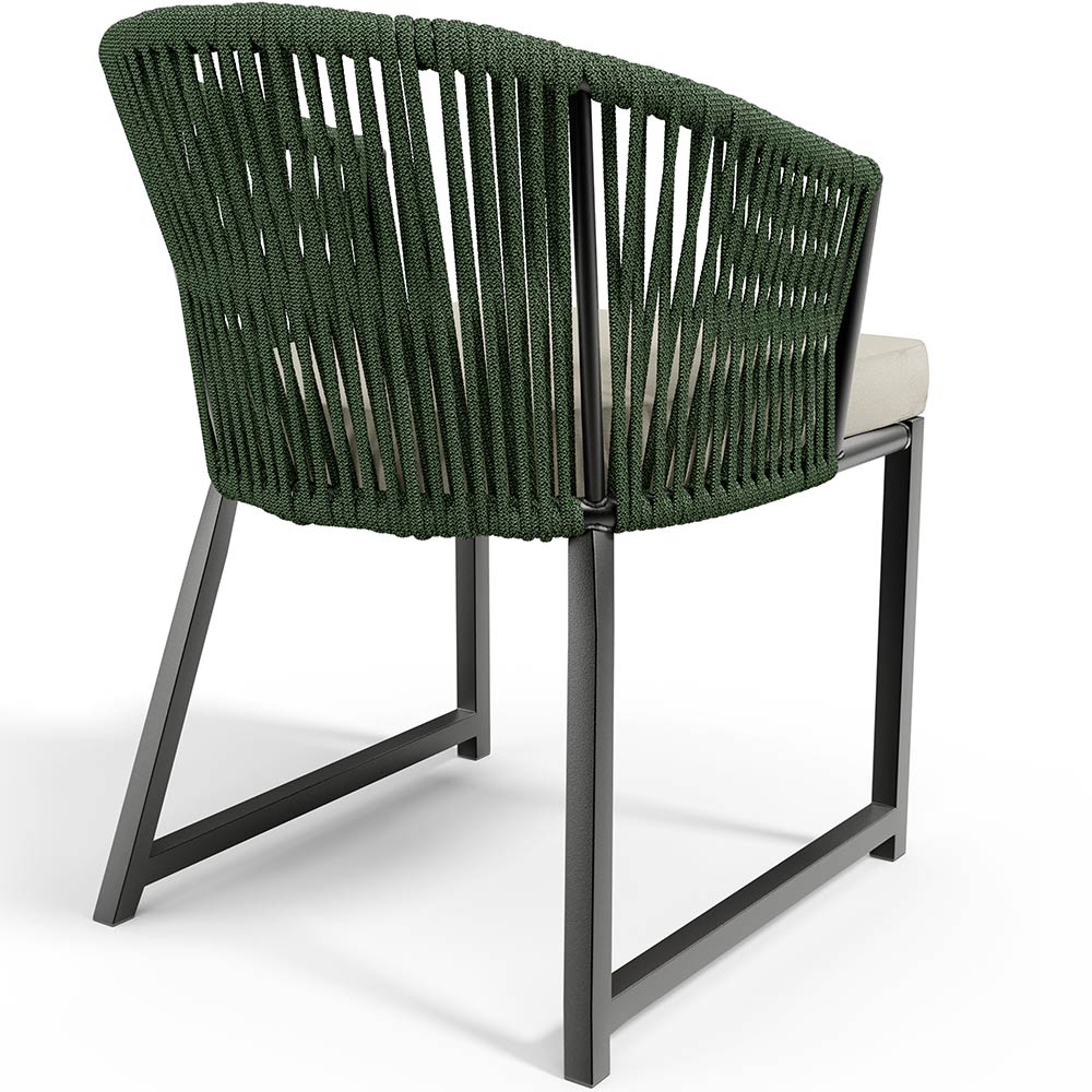 Cadeira Decorativa Para Área Gourmet Cozinha Varanda Corda Náutica Bethari D04 Verde - Lyam Decor