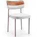 Cadeira Decorativa Para Sala De Jantar Melina Base Arena L02 Faixa Couríssimo Camel Facto Branco - Lyam Decor