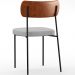 Cadeira Decorativa Para Sala De Jantar Melina L02 Couríssimo Camel Linho Cinza - Lyam Decor