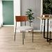Cadeira Decorativa Para Sala De Jantar Melina L02 Couríssimo Camel Linho Cru - Lyam Decor