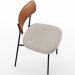 Cadeira Decorativa Para Sala De Jantar Melina L02 Couríssimo Camel Linho Cru - Lyam Decor