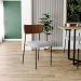Cadeira Decorativa Para Sala De Jantar Melina L02 Couríssimo Marrom Linho Cinza - Lyam Decor