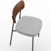 Cadeira Decorativa Para Sala De Jantar Melina L02 Couríssimo Marrom Linho Cinza - Lyam Decor