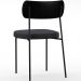 Cadeira Decorativa Para Sala De Jantar Melina L02 Couríssimo Preto Linho Chumbo - Lyam Decor