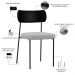 Cadeira Decorativa Para Sala De Jantar Melina L02 Couríssimo Preto Linho Cinza - Lyam Decor