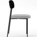 Cadeira Decorativa Para Sala De Jantar Melina L02 Couríssimo Preto Linho Cinza - Lyam Decor