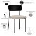 Cadeira Decorativa Para Sala De Jantar Melina L02 Couríssimo Preto Linho Cru - Lyam Decor