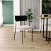 Cadeira Decorativa Para Sala De Jantar Melina L02 Couríssimo Preto Suede Bege - Lyam Decor