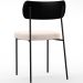 Cadeira Decorativa Para Sala De Jantar Melina L02 Couríssimo Preto Suede Bege - Lyam Decor