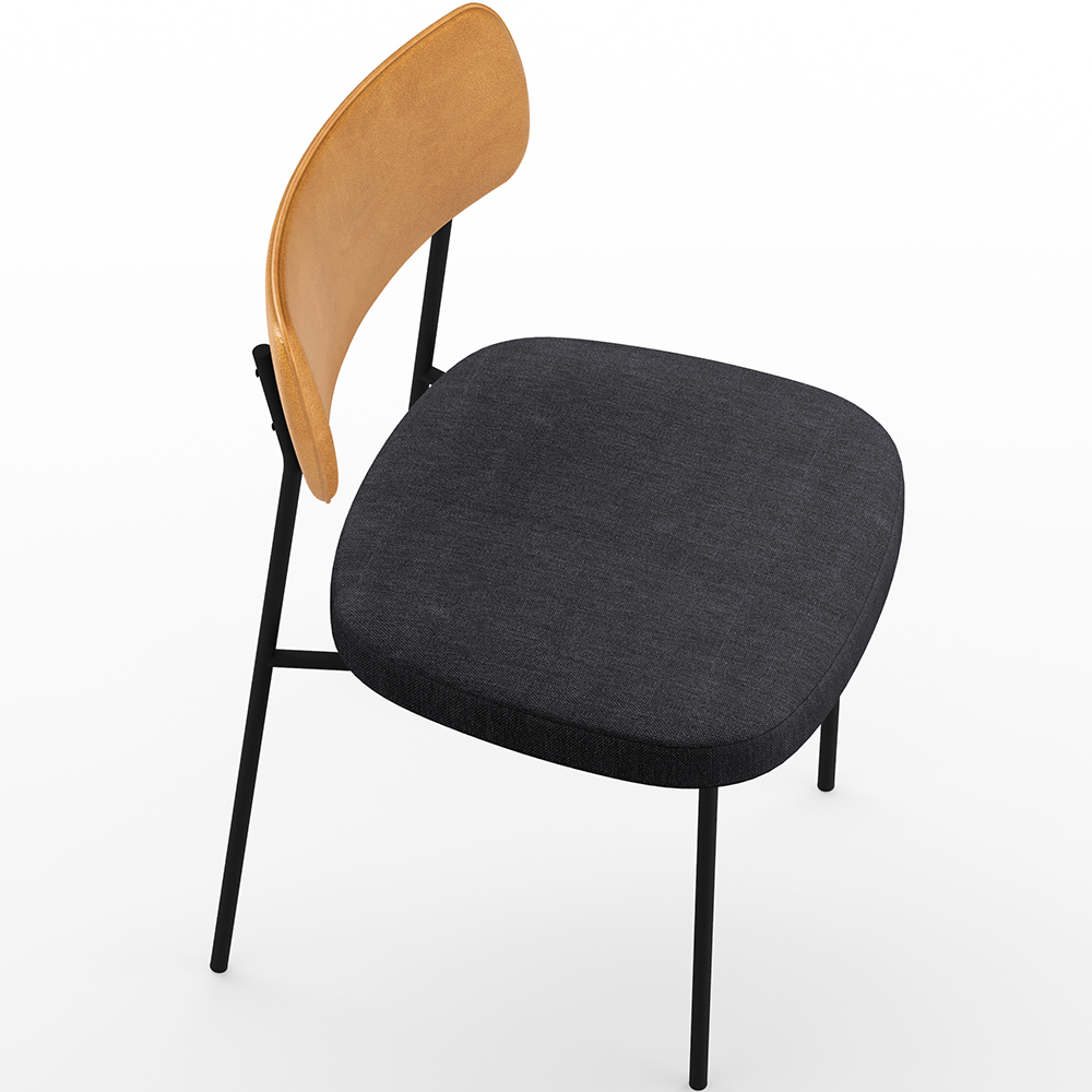 Cadeira Decorativa Para Sala De Jantar Melina L02 Couríssimo Whisky Linho Chumbo - Lyam Decor