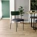 Cadeira Decorativa Para Sala De Jantar Melina L02 Facto Verde Musgo Linho Chumbo - Lyam Decor