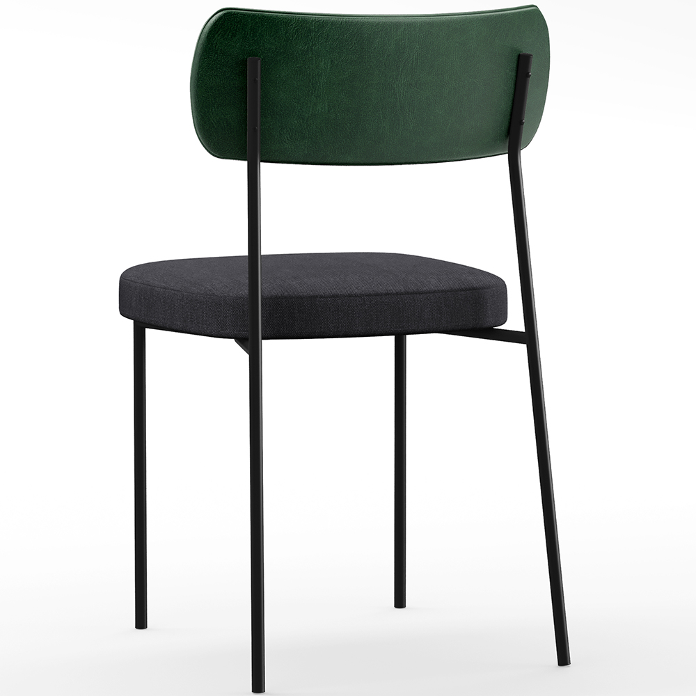 Cadeira Decorativa Para Sala De Jantar Melina L02 Facto Verde Musgo Linho Chumbo - Lyam Decor