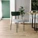 Cadeira Decorativa Para Sala De Jantar Melina L02 Facto Verde Musgo Linho Cinza - Lyam Decor