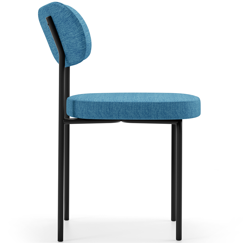 Cadeira Decorativa Para Sala De Jantar Melina L02 Linho Azul - Lyam Decor