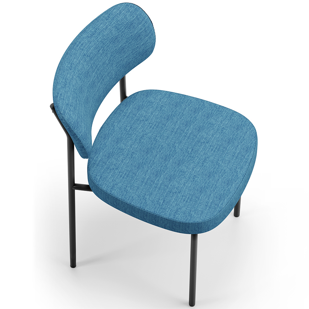 Cadeira Decorativa Para Sala De Jantar Melina L02 Linho Azul - Lyam Decor