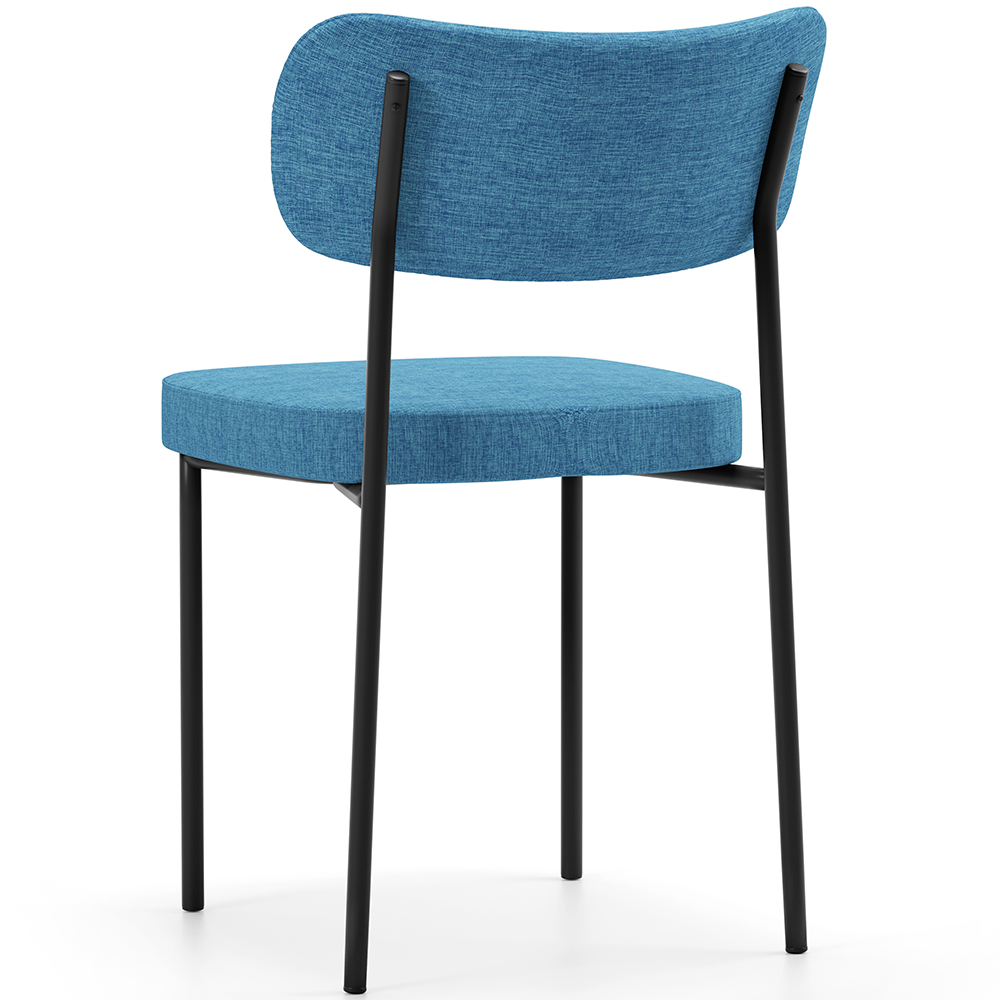Cadeira Decorativa Para Sala De Jantar Melina L02 Linho Azul - Lyam Decor