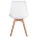 Cadeira Decorativa Para Sala de Jantar Ayla Com Base de Madeira E01 Branco - Lyam Decor