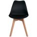 Cadeira Decorativa Para Sala de Jantar Ayla Com Base de Madeira E01 Preto - Lyam Decor