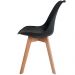 Cadeira Decorativa Para Sala de Jantar Ayla Com Base de Madeira E01 Preto - Lyam Decor