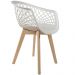 Cadeira Decorativa Para Sala de Jantar Madri Com Base de Madeira E01 Branco - Lyam Decor