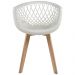 Cadeira Decorativa Para Sala de Jantar Madri Com Base de Madeira E01 Branco - Lyam Decor