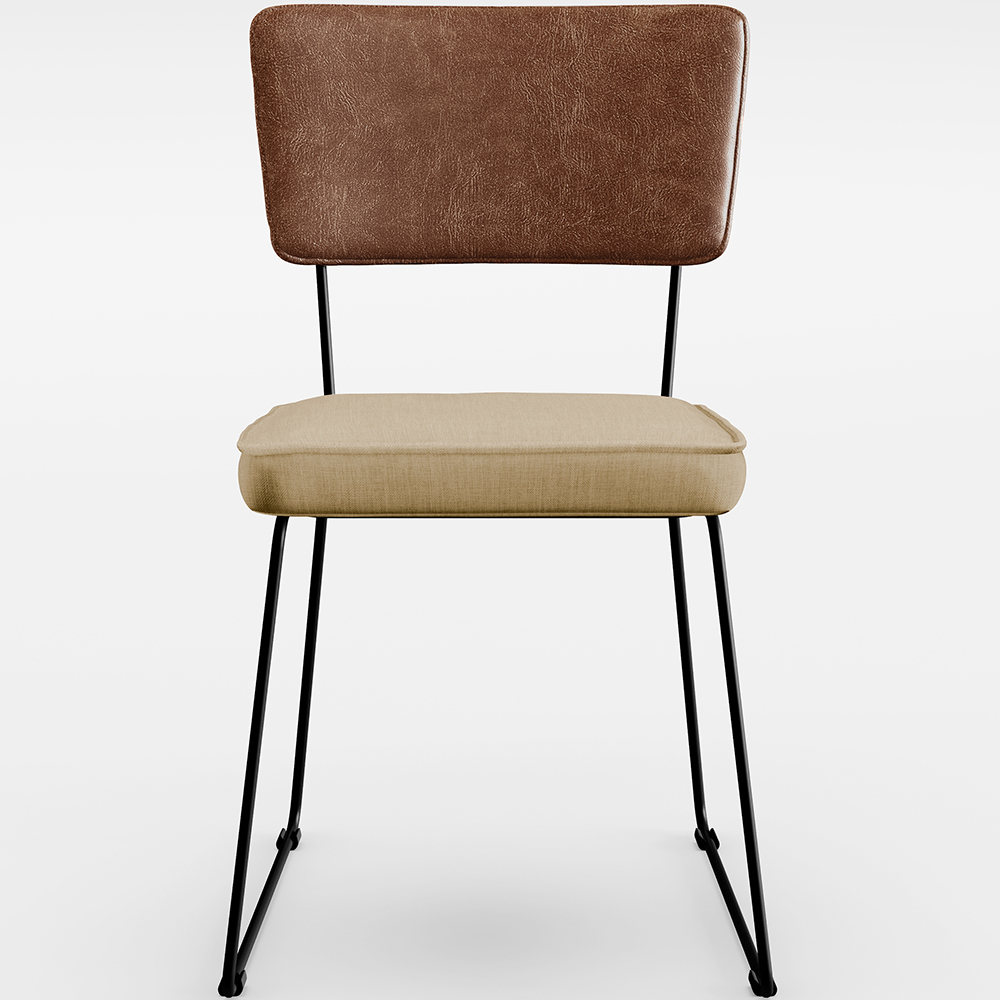 Cadeira Decorativa Sala De Jantar Allana L02 Couríssimo Marrom Linho Bege Escuro - Lyam Decor