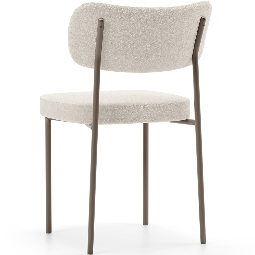 Cadeira Decorativa Sala De Jantar Melina Base Arena L02 Bouclê Cru - Lyam Decor