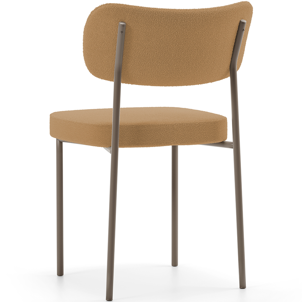 Cadeira Decorativa Sala De Jantar Melina Base Arena L02 Bouclê Mostarda - Lyam Decor