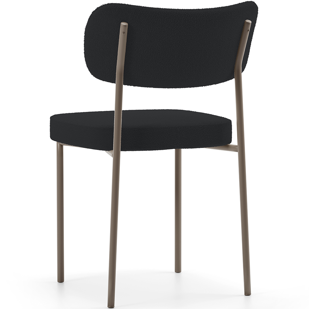 Cadeira Decorativa Sala De Jantar Melina Base Arena L02 Bouclê Preto - Lyam Decor