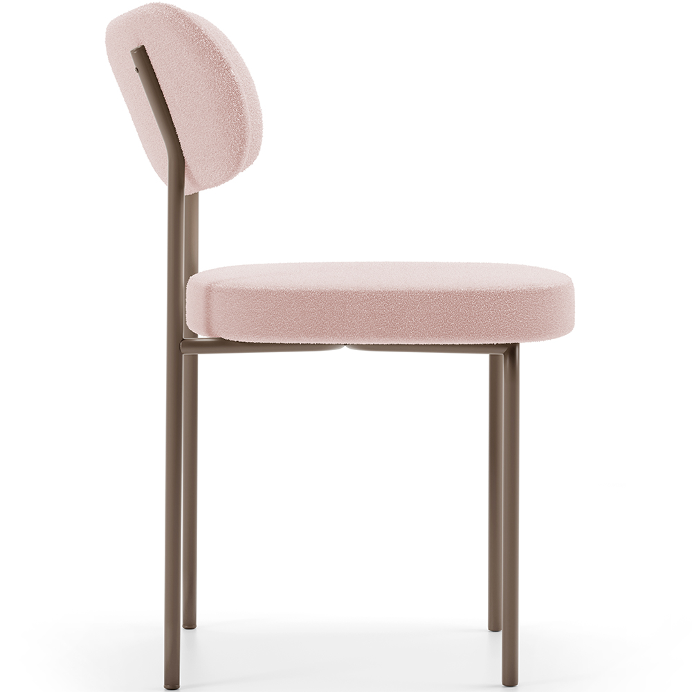 Cadeira Decorativa Sala De Jantar Melina Base Arena L02 Bouclê Rosê - Lyam Decor