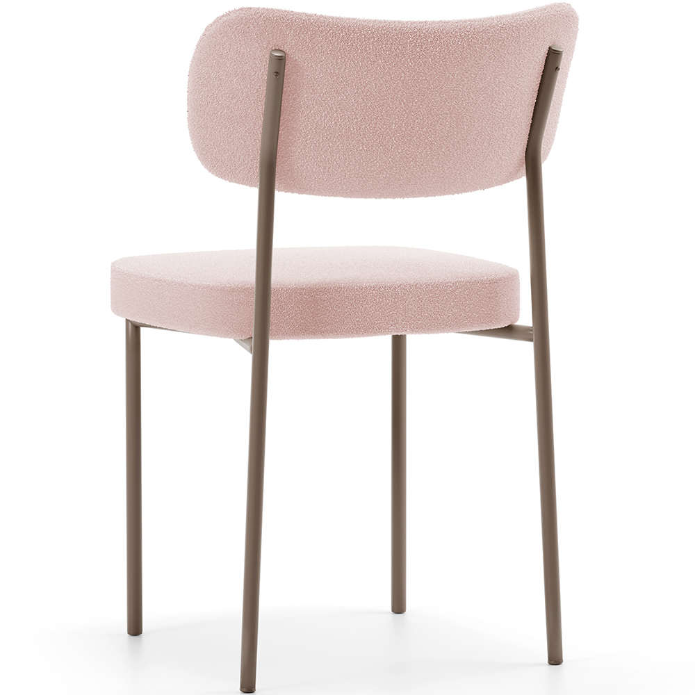 Cadeira Decorativa Sala De Jantar Melina Base Arena L02 Bouclê Rosê - Lyam Decor