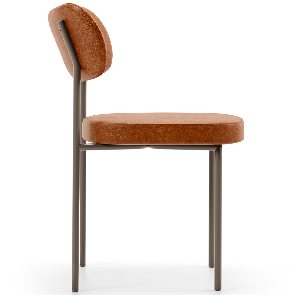 Cadeira Decorativa Sala De Jantar Melina Base Arena L02 Couríssimo Camel - Lyam Decor