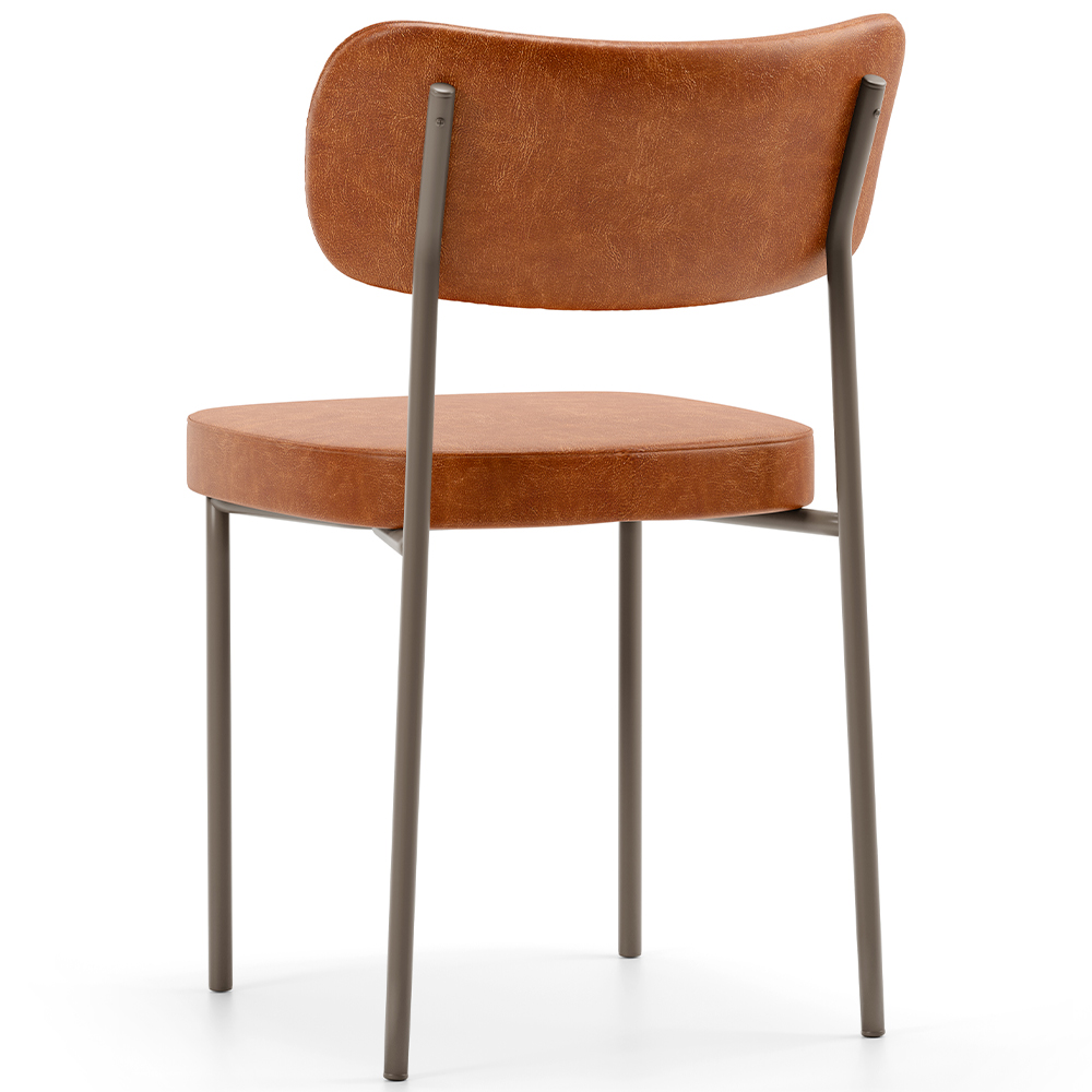 Cadeira Decorativa Sala De Jantar Melina Base Arena L02 Couríssimo Camel - Lyam Decor