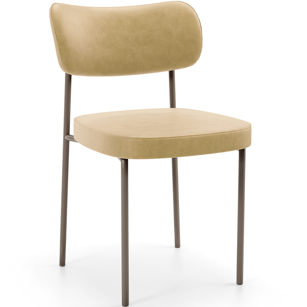 Cadeira Decorativa Sala De Jantar Melina Base Arena L02 Couríssimo Fendi - Lyam Decor
