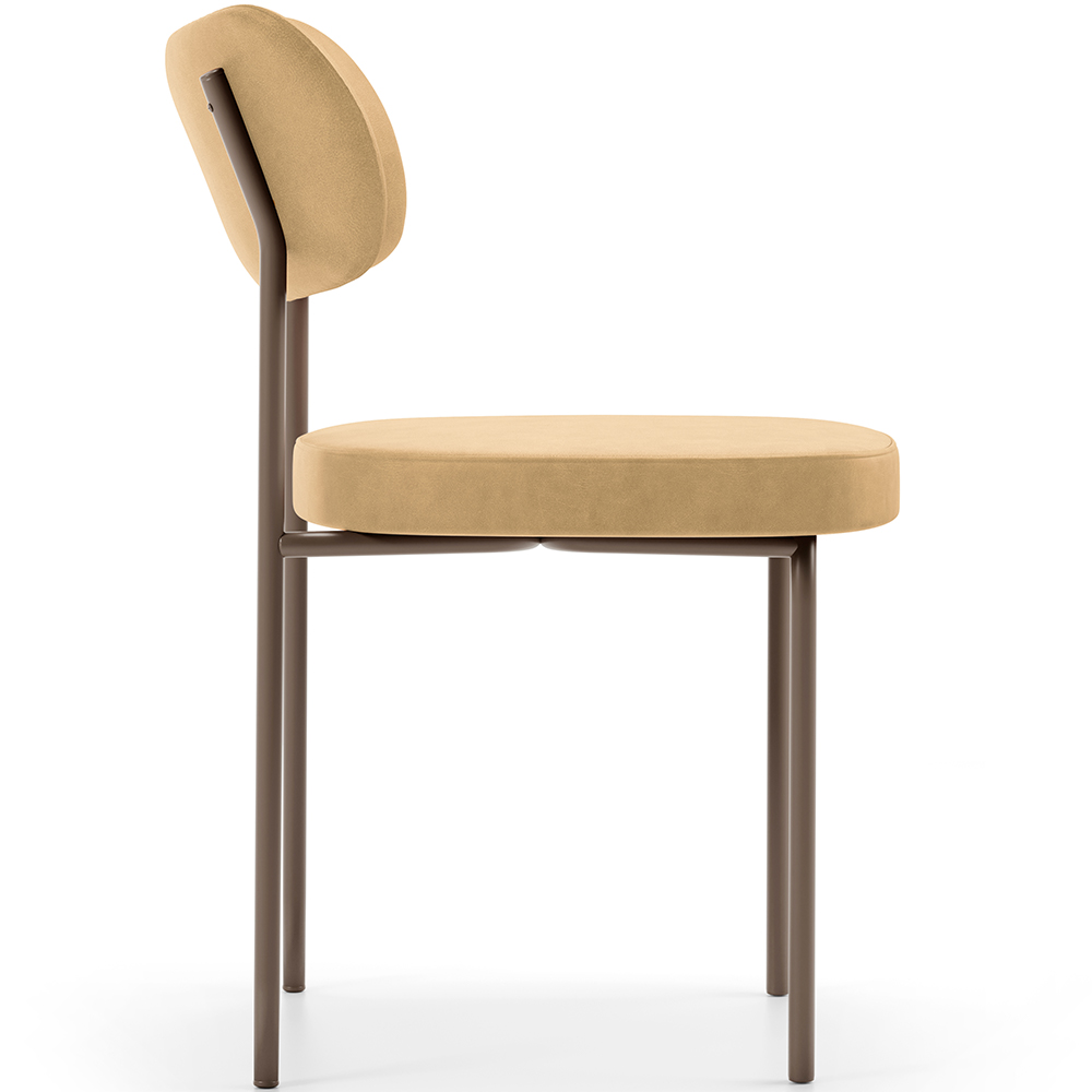 Cadeira Decorativa Sala De Jantar Melina Base Arena L02 Couríssimo Fendi - Lyam Decor