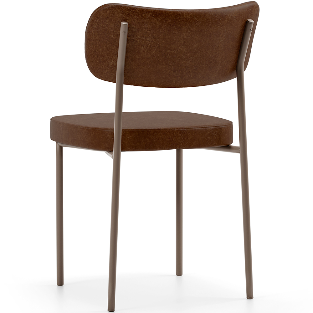 Cadeira Decorativa Sala De Jantar Melina Base Arena L02 Couríssimo Marrom - Lyam Decor