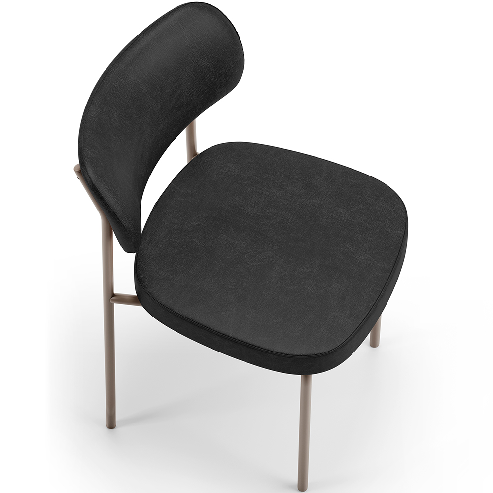 Cadeira Decorativa Sala De Jantar Melina Base Arena L02 Couríssimo Preto - Lyam Decor