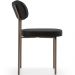 Cadeira Decorativa Sala De Jantar Melina Base Arena L02 Couríssimo Preto - Lyam Decor