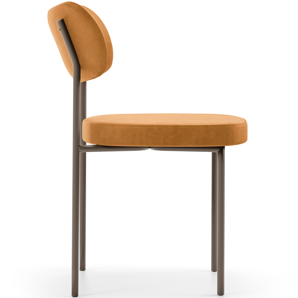 Cadeira Decorativa Sala De Jantar Melina Base Arena L02 Couríssimo Whisky - Lyam Decor
