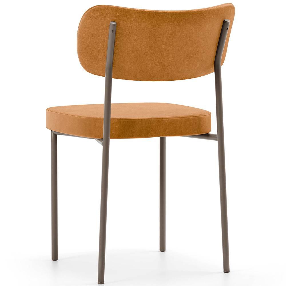 Cadeira Decorativa Sala De Jantar Melina Base Arena L02 Couríssimo Whisky - Lyam Decor
