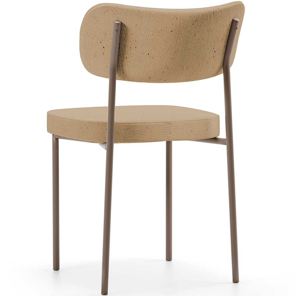 Cadeira Decorativa Sala De Jantar Melina Base Arena L02 Linho Bege Escuro - Lyam Decor