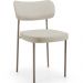 Cadeira Decorativa Sala De Jantar Melina Base Arena L02 Linho Champagne - Lyam Decor